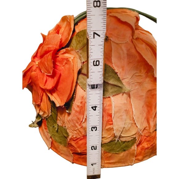 vintage 1950's‎ hat floral peachy orange movement by Charlotte Brooks Chicago - Picture 11 of 12